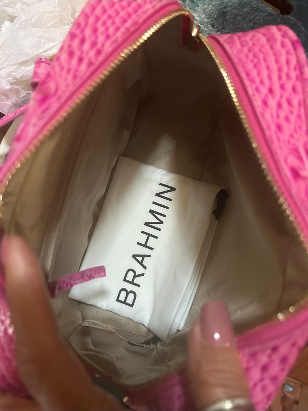 Brahmin Candy Pink Mara Leather Satchel Handbag NWT - Picture 5 of 12